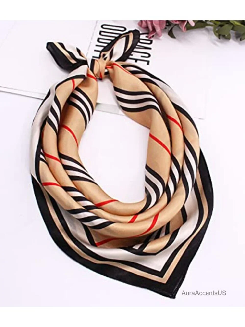 100% Mulberry Silk Square Scarf - 21